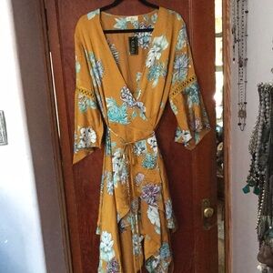 Gorgeous Floral Mustard Dress